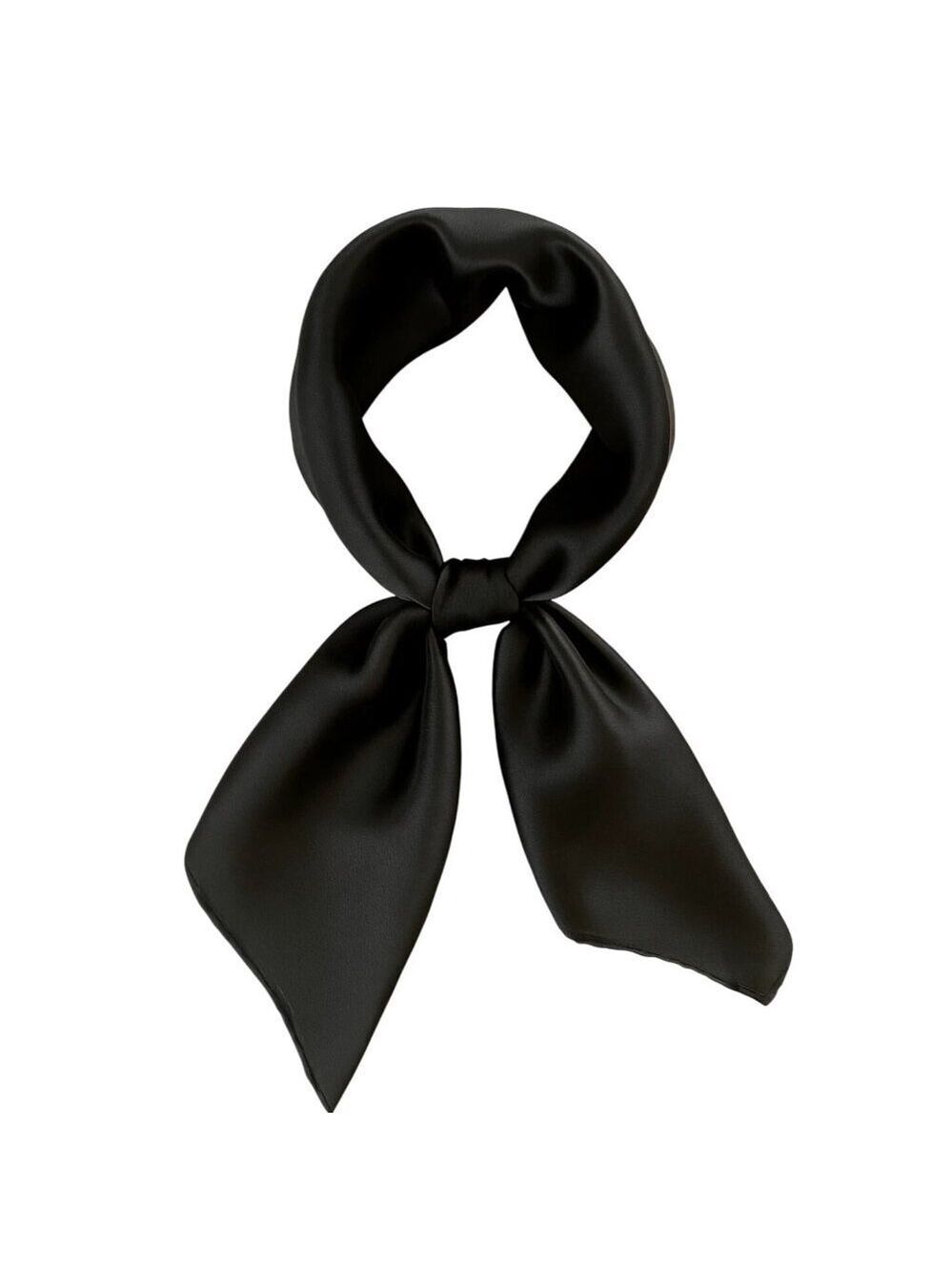 Black Satin Scarf 19x19, Western Cowboy Cowgirl Bandana, Boho Coastal Ranch Wear